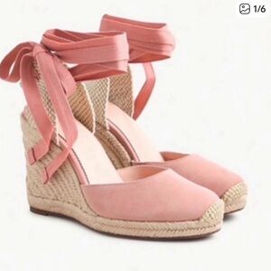J. Crew Blush Espadrille Wedge Sandals size 11